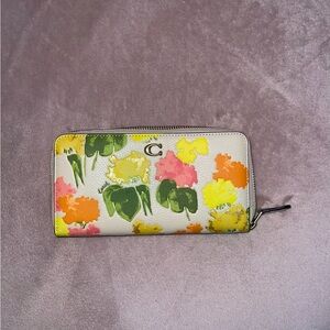 Coach Accordion Zip Wallet Floral Print
